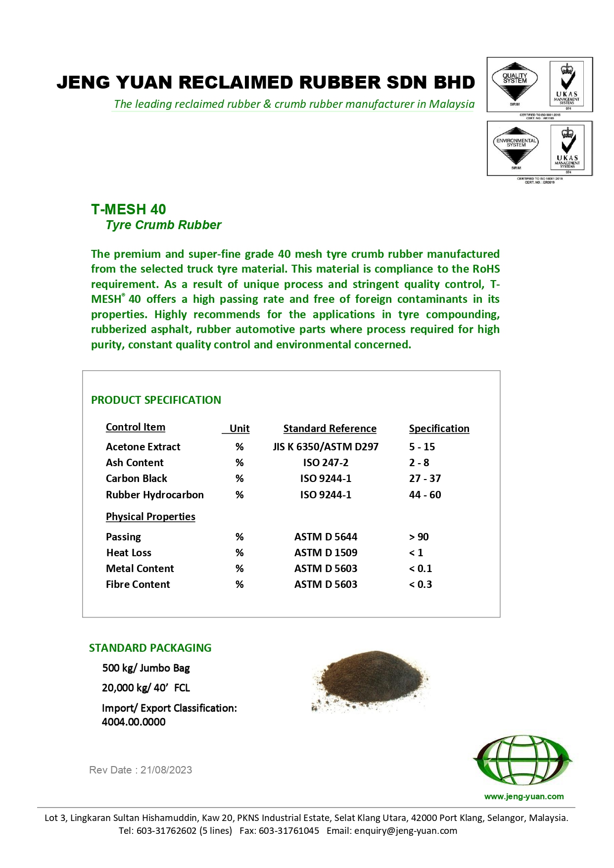 DATASHEET T-MESH 40